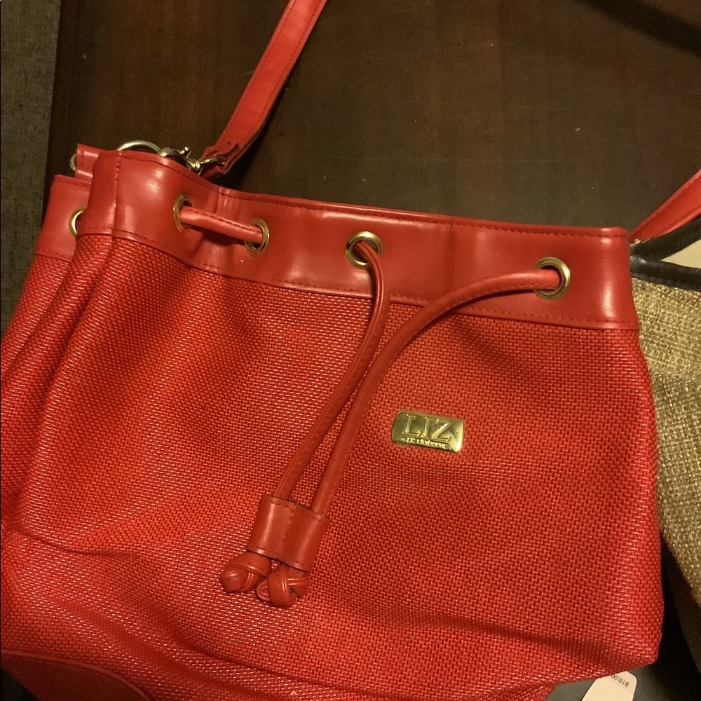 Red Liz Claiborne bucket bag